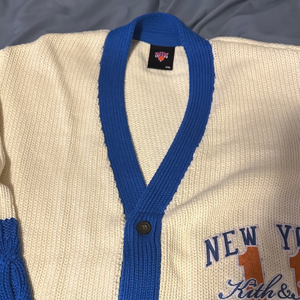 Kith Men's Cardigan in Cream and Blue